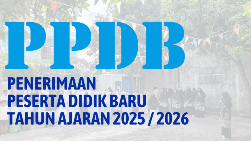 Biru dan Putih Simpel PPDB Spanduk